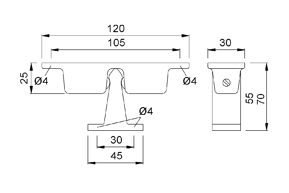 Product drawing KWS Door holder 1055 / 1083