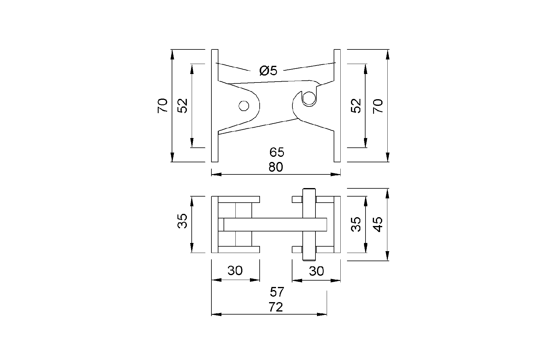 Product drawing KWS Door holder 1073 / 1173