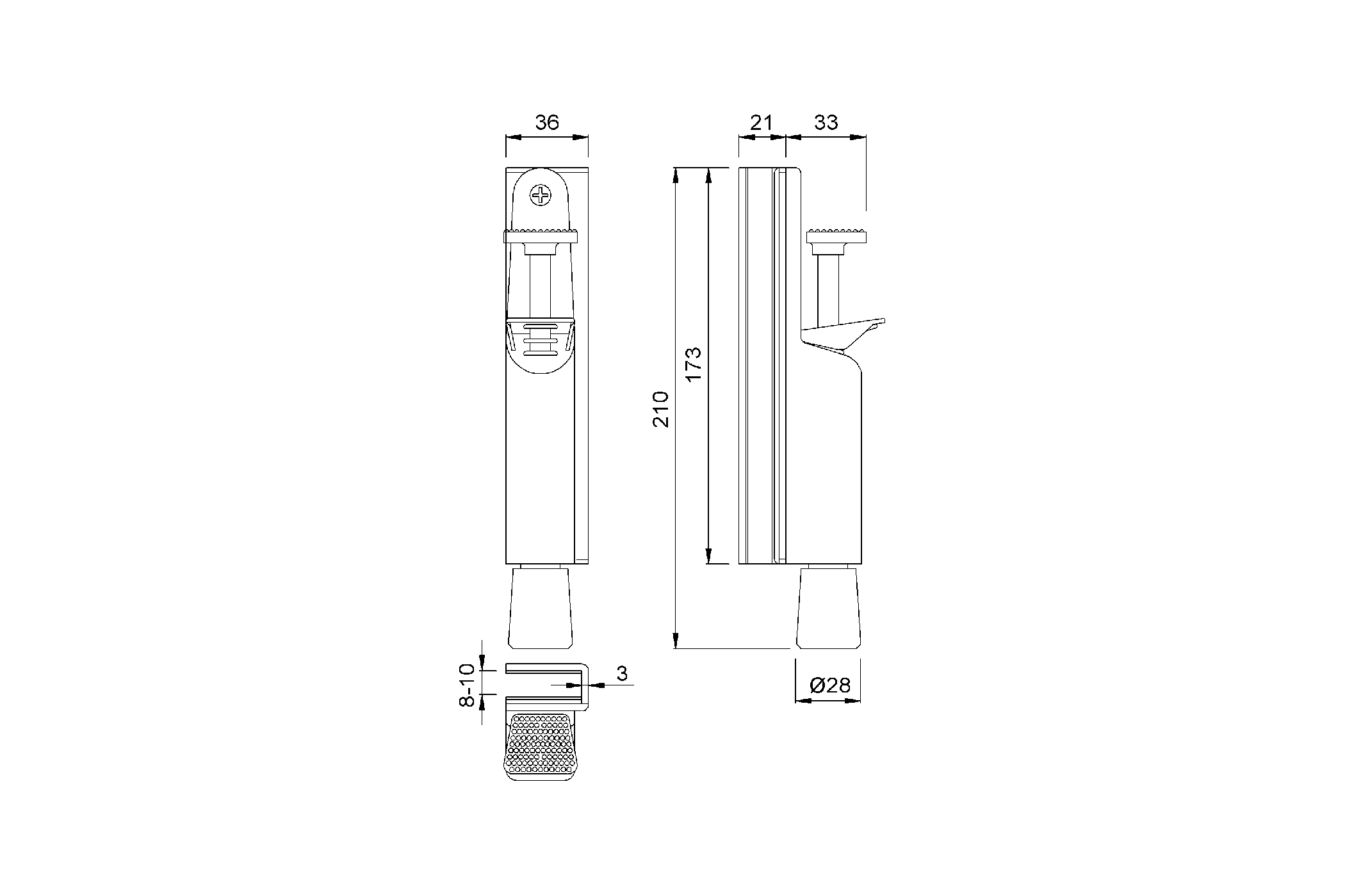 Product drawing KWS Door holder 1132