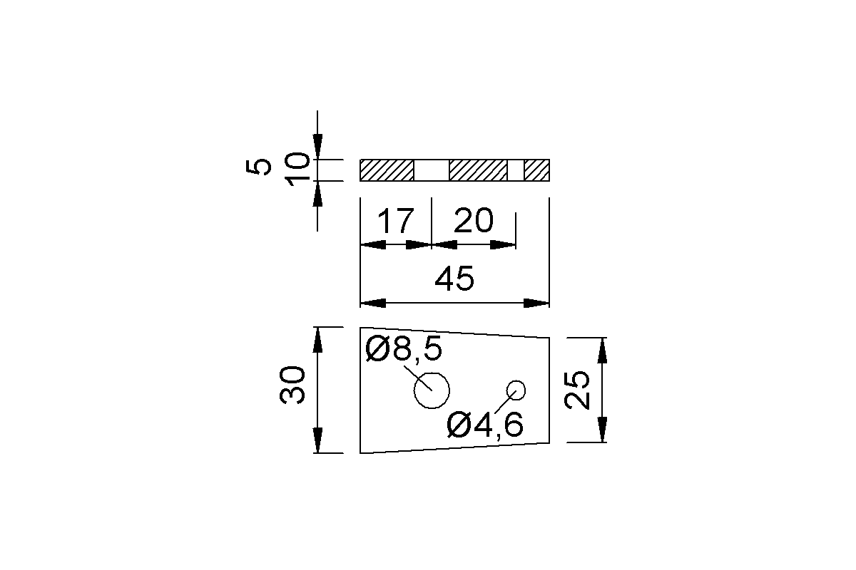 Product drawing KWS Shim 1556 / 1556 for door holder