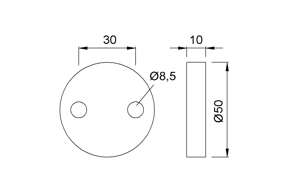 Product drawing KWS Shim 1615 for door holder/door buffer