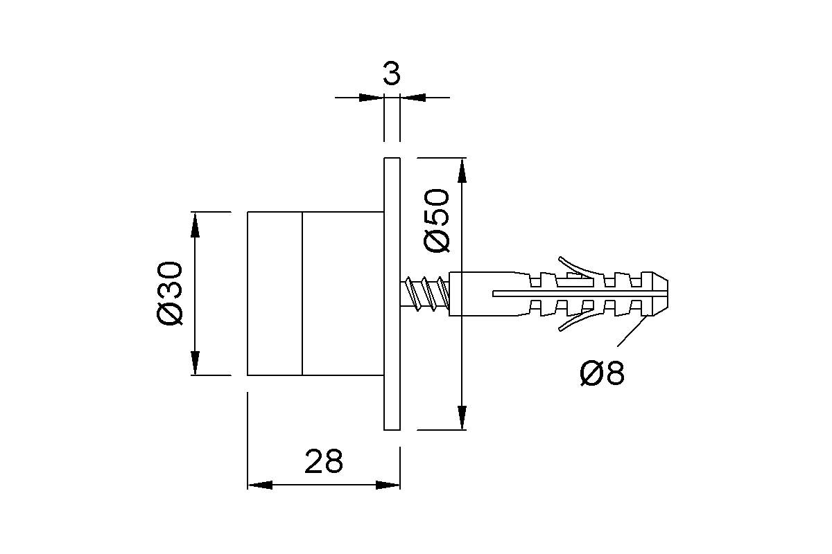 Product drawing KWS Door buffer 2007