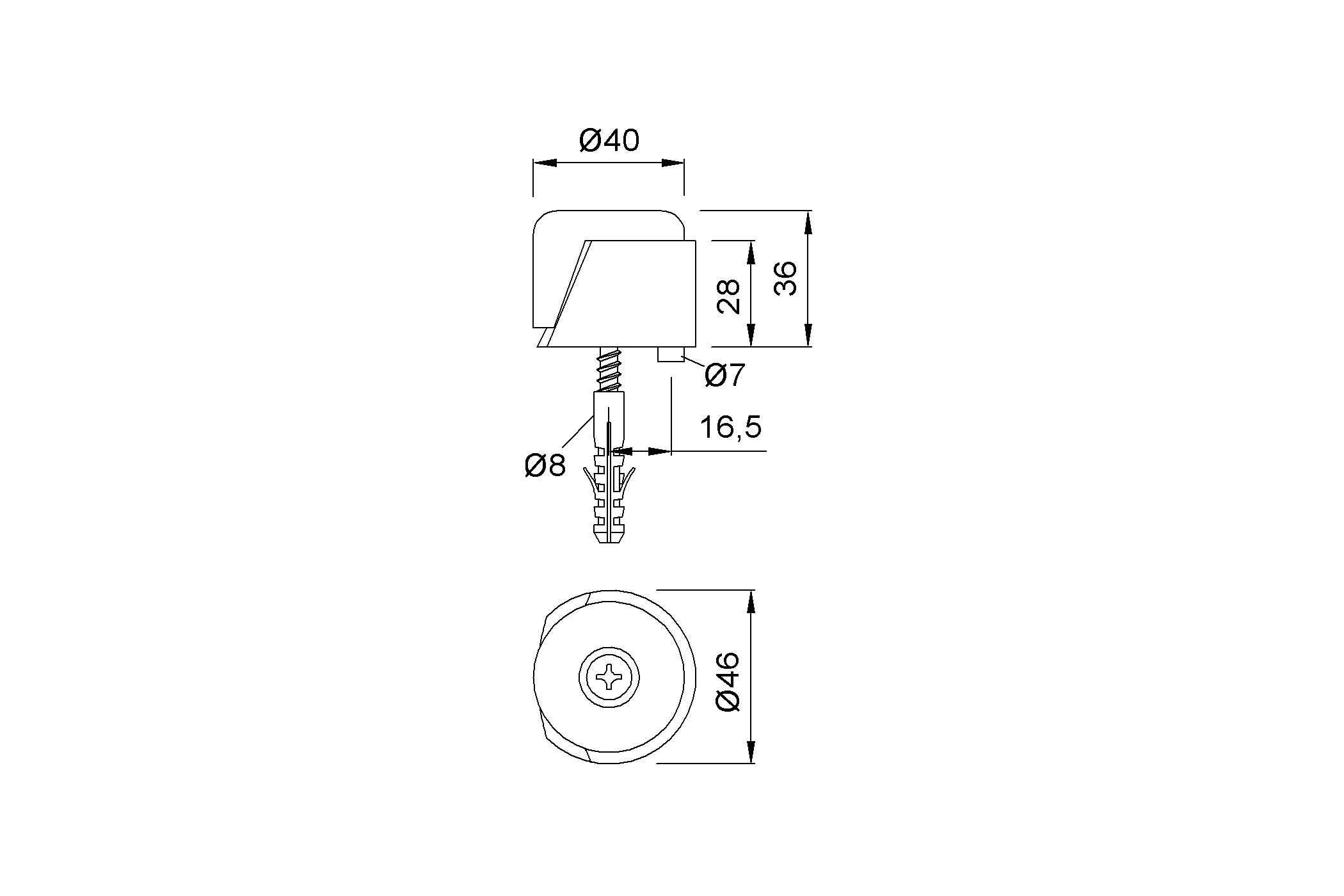 Product drawing KWS Door buffer 2013