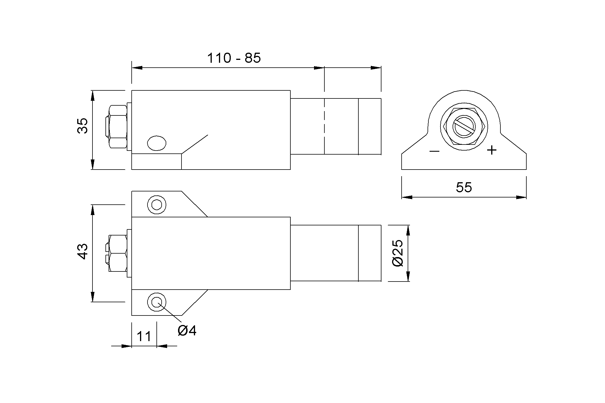 Product drawing KWS Door damper 2014