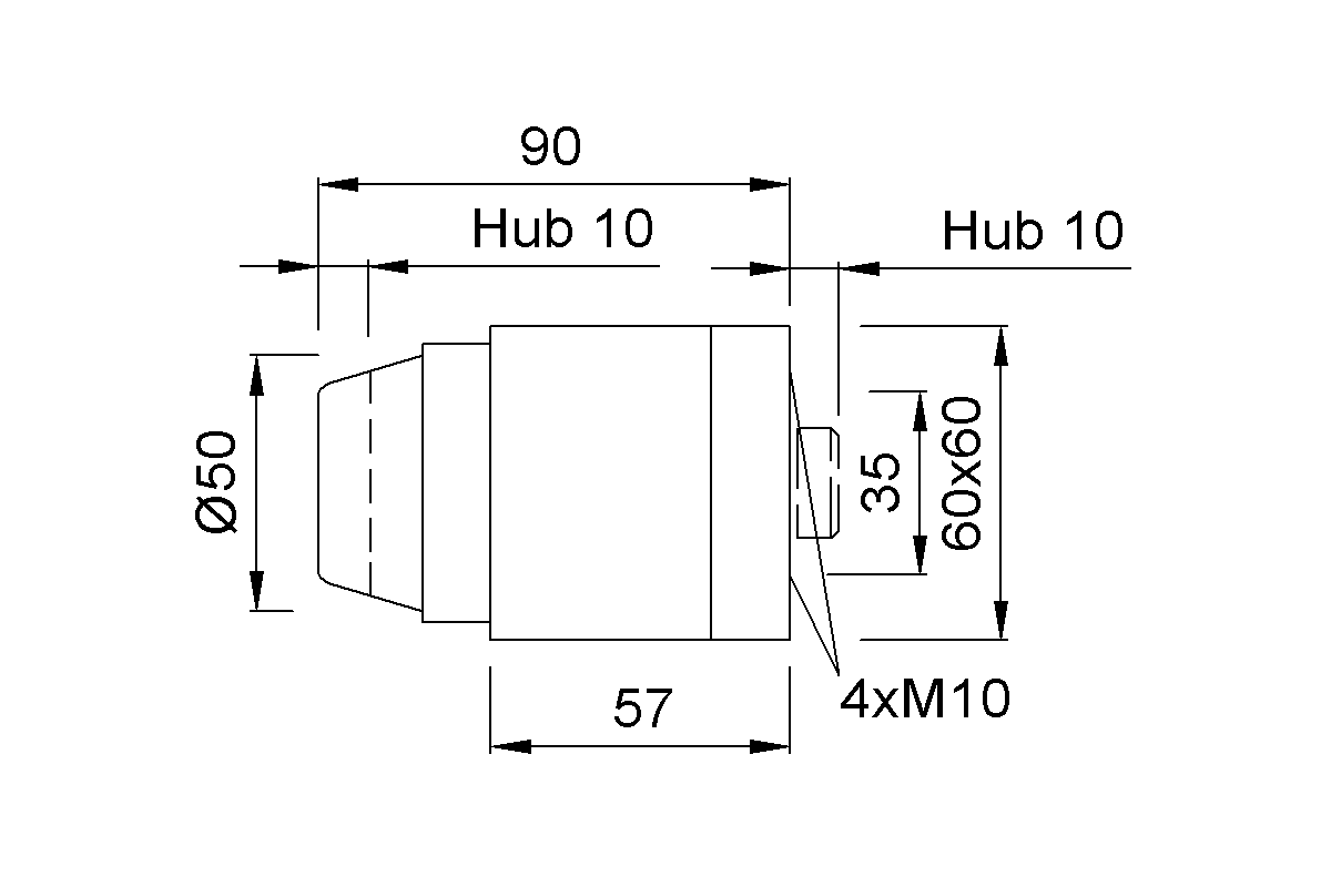 Product drawing KWS Door buffer 2020