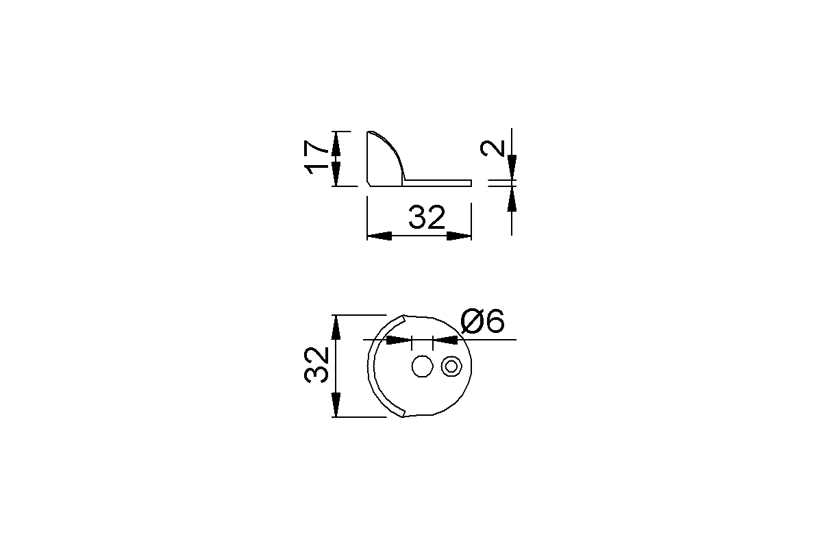 Product drawing KWS Buffer cap 2509 for door buffer