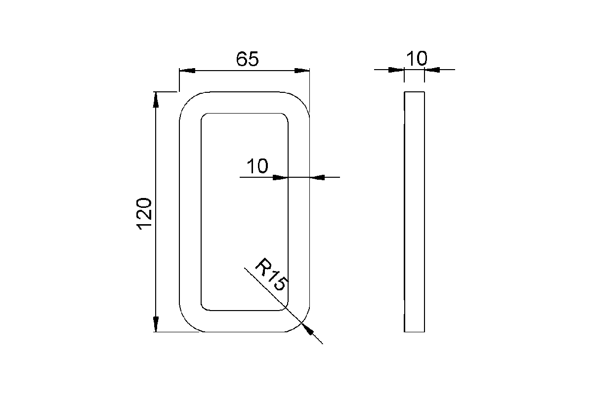 Product drawing KWS Flush pull 5281