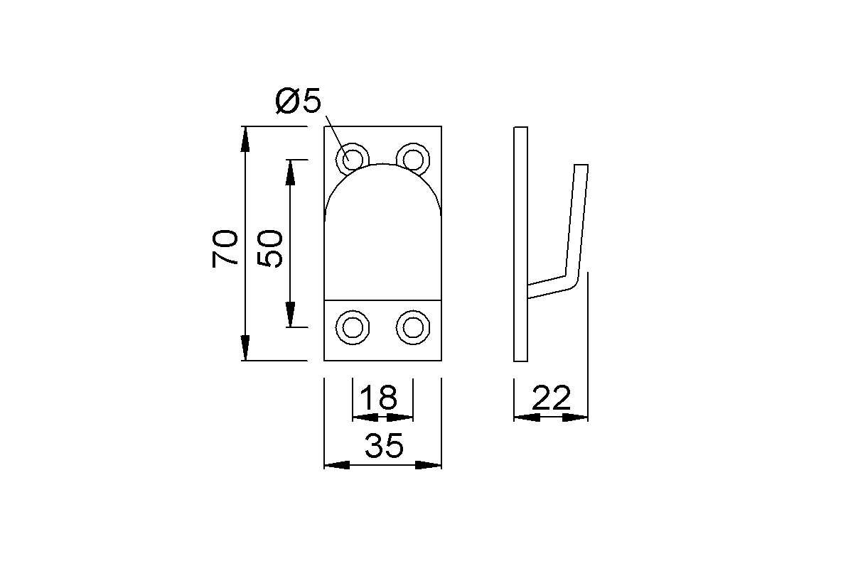 Product drawing KWS wedge plate 6533 for locking handle