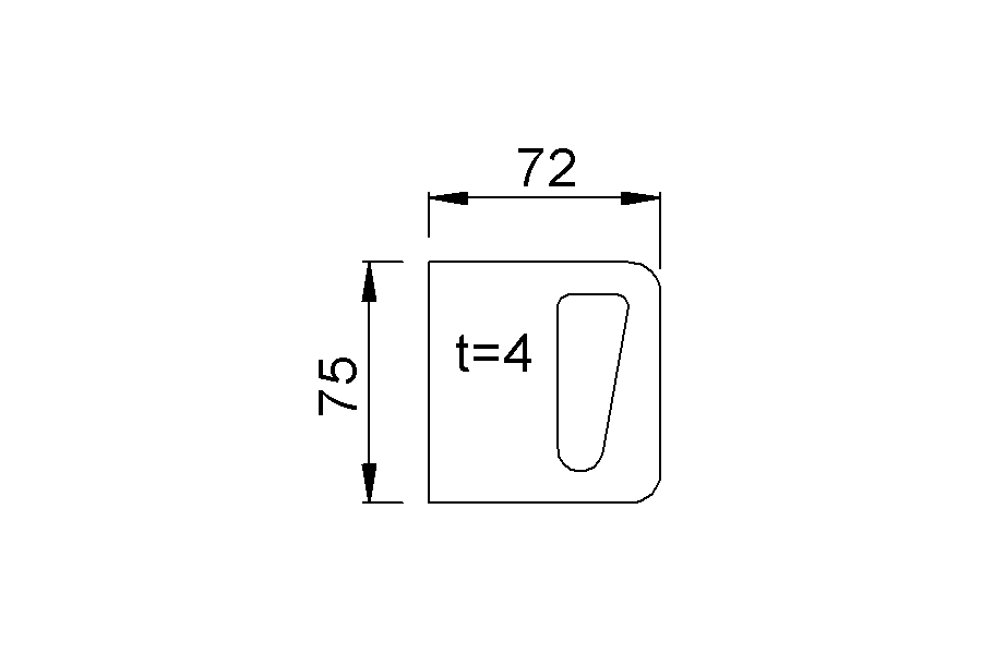 Product drawing KWS locking plate 6539 for locking handle